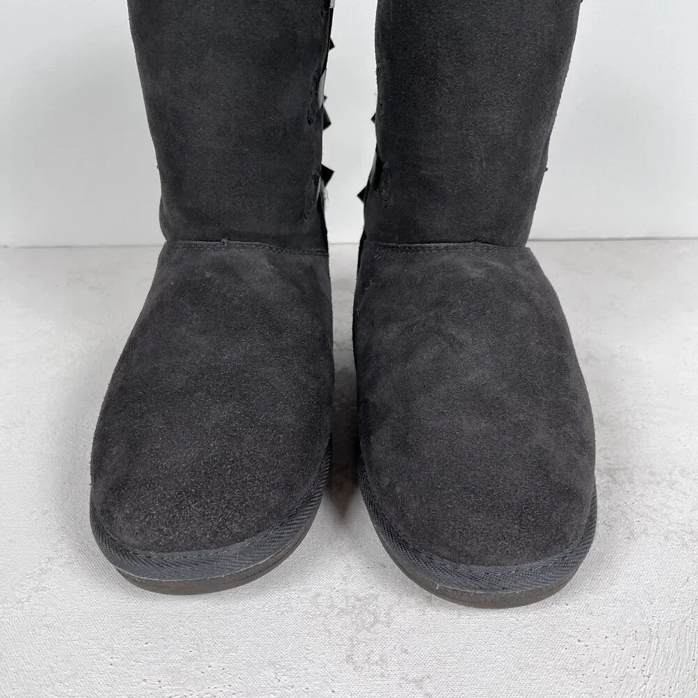 Tamarac Gray Lambswool Tall‎ Keri Bow Boots Sz 9